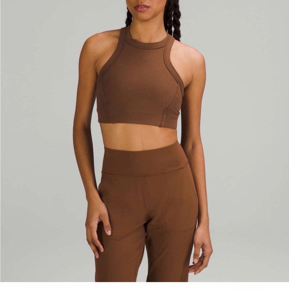 lululemon athletica ribbed nulu Brown Bra Top